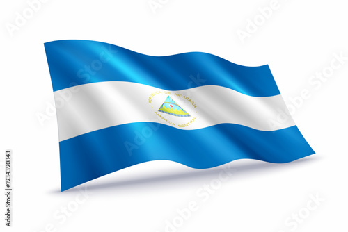 Free Download Nicaragua Waving Flag Isolated on White - GFXLoad