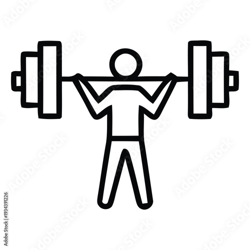 Person lifting heavy weights on barbell exercise equipment  fitness and workout