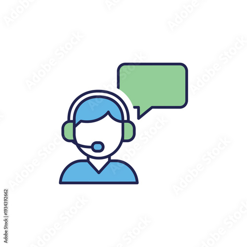 Customer Service Representative Wearing Headset.