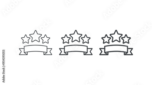 Premium star rating labels for reviews and feedback