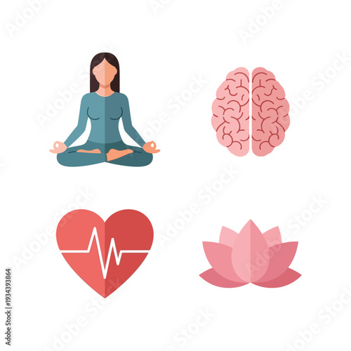 Woman Meditates in Lotus Position.