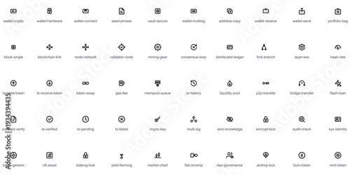Web3 Infrastructure & Crypto Blockchain Line Icons