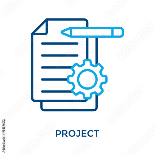 Project Icon Outline Color Style. Vector Illustration For Graphic Design