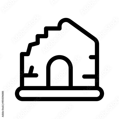 Ruined Icon Vector Symbol Design Illustration