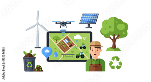 Smart Sustainable Agriculture: Precision Farming Technology, Renewable Energy, and Eco-Friendly Practices