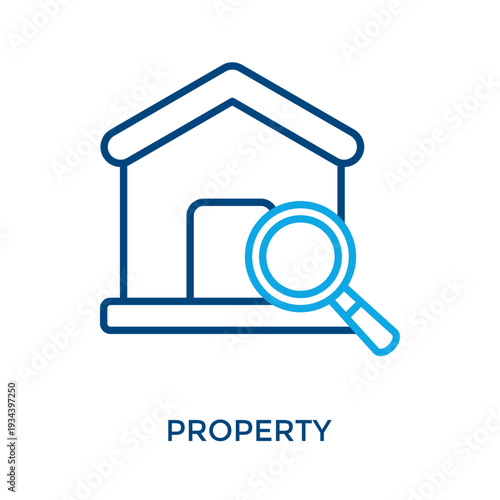 Property Icon Outline Color Style. Vector Illustration For Graphic Design