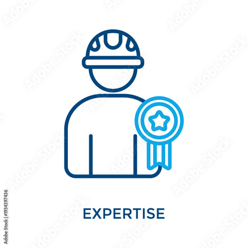 Expertise Icon Outline Color Style. Vector Illustration For Graphic Design