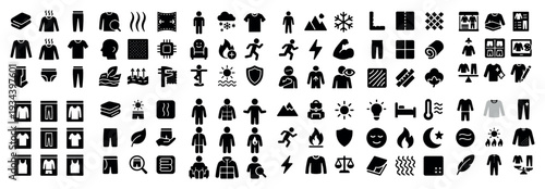Apparel icons with shirt pants underwear minimal