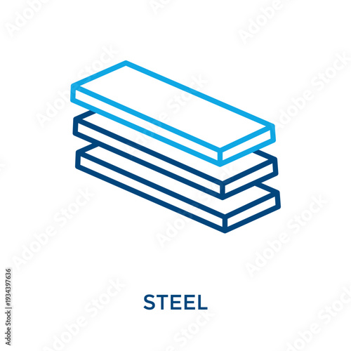 Steel Icon Outline Color Style. Vector Illustration For Graphic Design