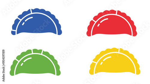 Four colored semicircular gauges with different status indicators