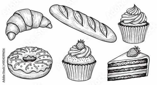Hand Drawn Bakery & Desserts