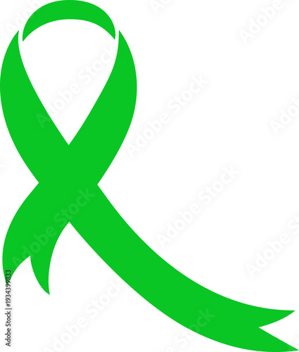 Green Awareness Ribbon Vector Symbol