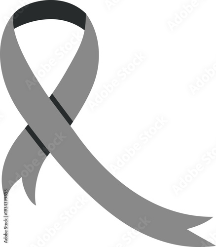 Grey Awareness Ribbon Vector Symbol