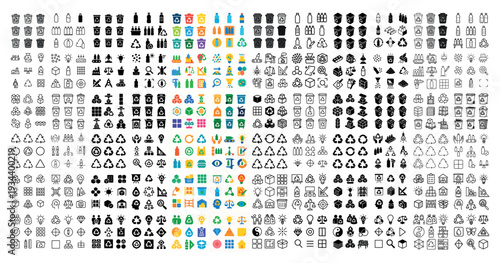 Interface icons with phone camera lock colorful