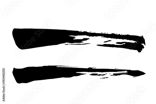 黒の筆ブラシストロークデザイン素材