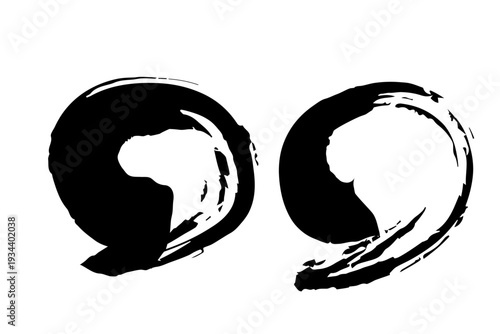 黒の筆ブラシストロークデザイン素材