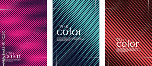 Abstract gradient geometric cover designs with colorful backgrounds and modern patterns