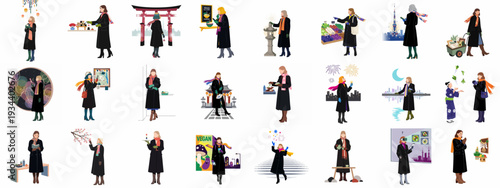 Stylish Woman Navigates Tokyo: A Visual Journey Through Japanese Culture, Food, Festivals, and Modern Life