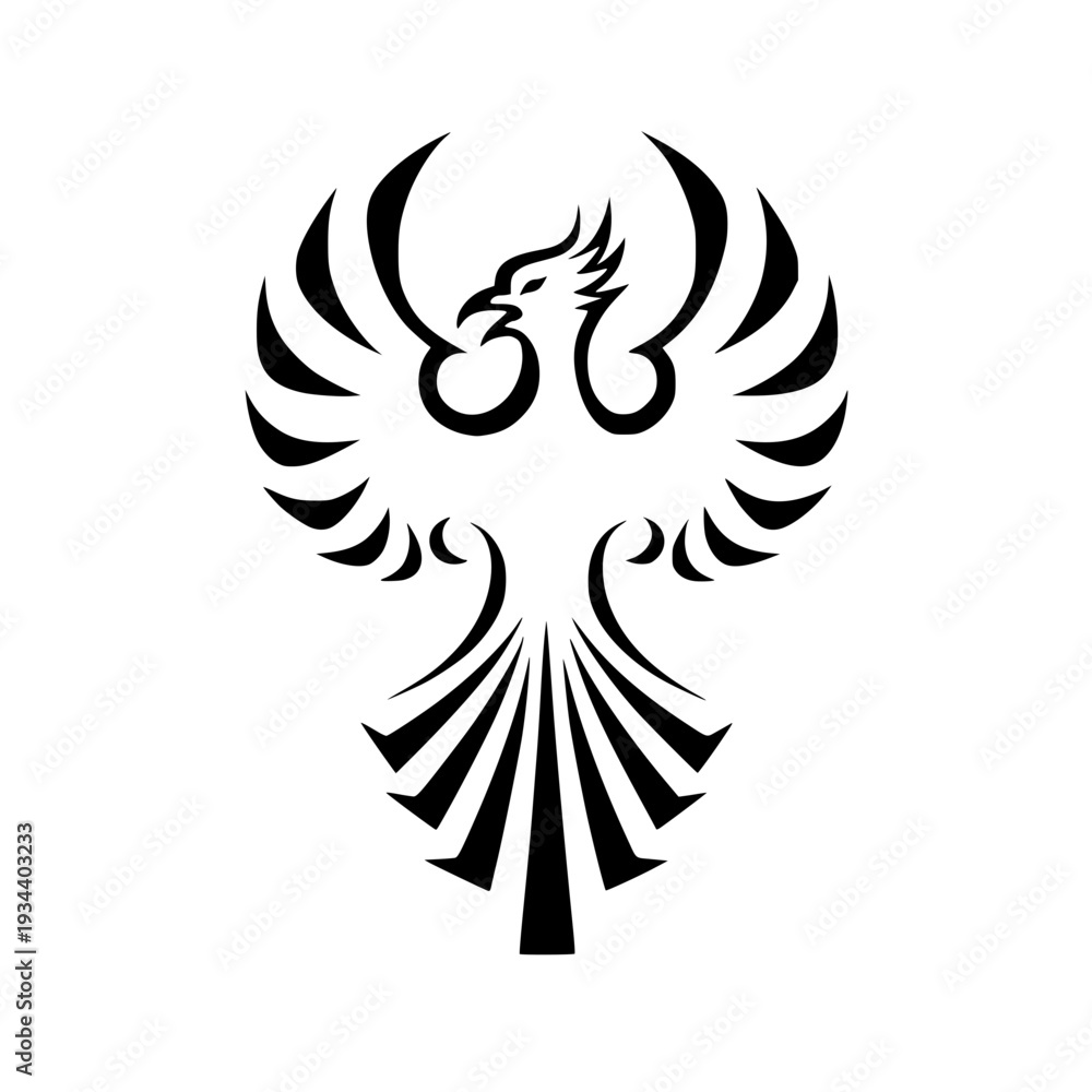 Fototapeta premium Majestic phoenix rising with powerful wings spread wide