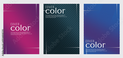 Abstract gradient geometric cover designs with colorful backgrounds and textured patterns