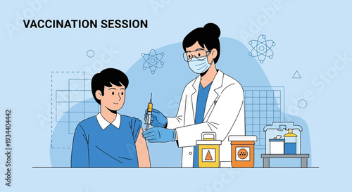 Doctor Administering Vaccine to Patient in Modern Medical Clinic