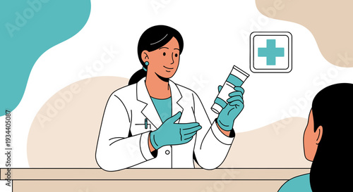 Doctor Explains Medication to Patient, Healthcare Consultation, Medical Advice