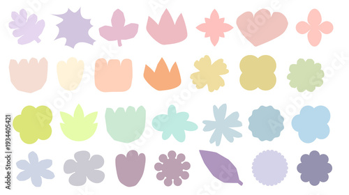 Delicate Floral Shapes Present Wonderful Pastel Colors
Lovely Botanical Elements Display Charming Soft Tones
