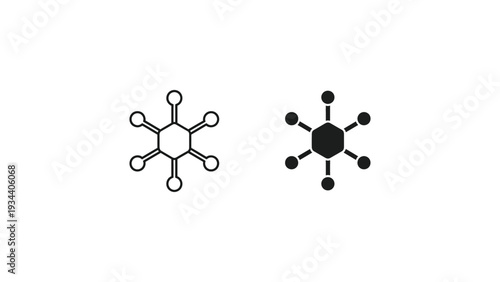 Comparison of a carbon-based molecule and a central atom with bonded electrons in structural diagrams