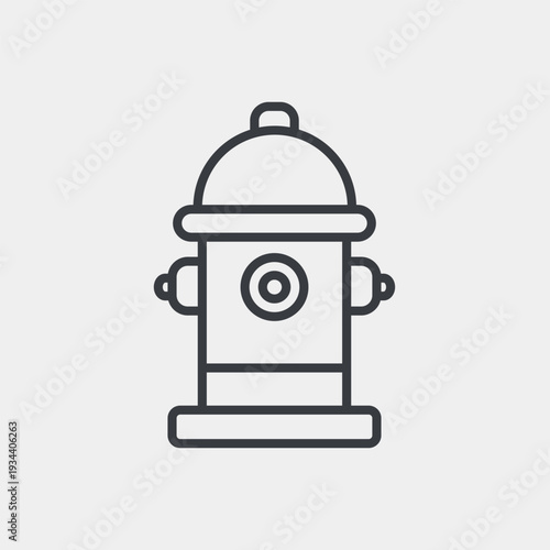 Fire hydrant icon set in flat and strokes. Suitable for graphic projects. EPS10
