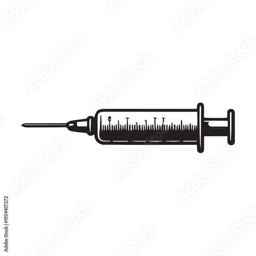 syringe on white background