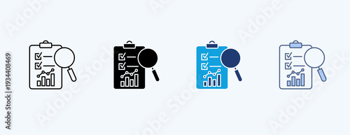 Market Evaluation Multiple Icon Illustration Vector