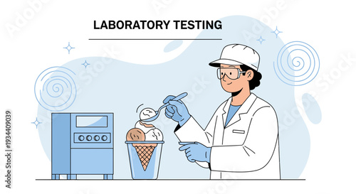 Laboratory Testing: Scientist Scooping Ice Cream in Lab