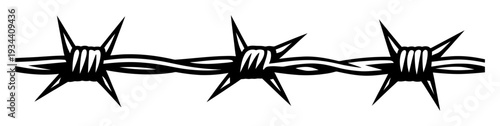 Barbed Wire Vector Illustration Security Fence Design