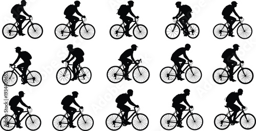 Diverse group of men and women silhouettes standing in a row isolated on white background, full length black figures, teamwork, community and identity concept