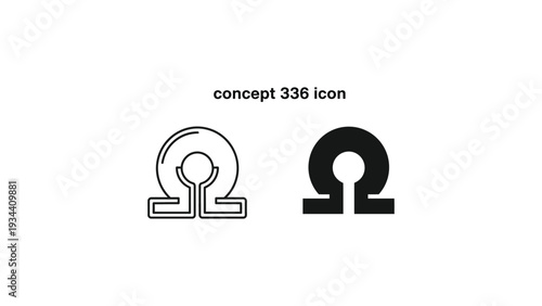 Comparison of two variations of the omega symbol concept icons
