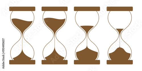 Sand clock icon isolated on transparent background, modern editable hourglass symbol, simple time measurement vector illustration.