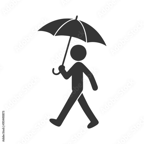 傘を差す人物のシルエットアイコン