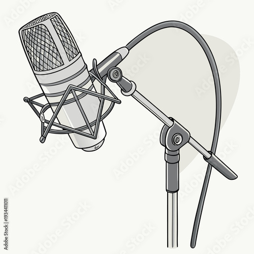 a studio microphone on a stand