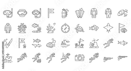 Collection of Simple Black and White Icons.