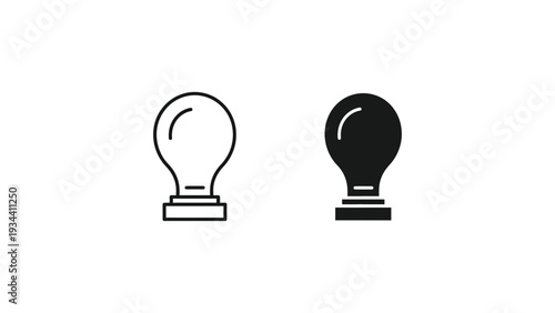Comparison of lit and unlit light bulb icons with base shadows