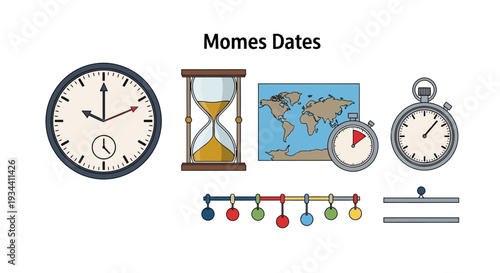 Timekeeping Devices and Scheduling Tools Display.
