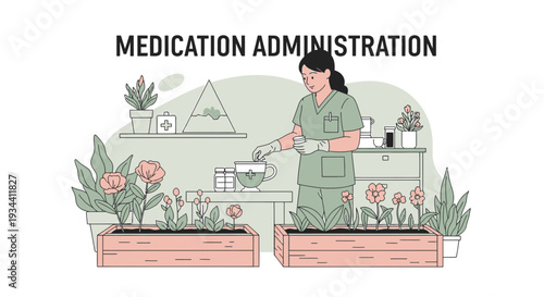 Healthcare worker tending to plants, symbolizing natural healing and wellness