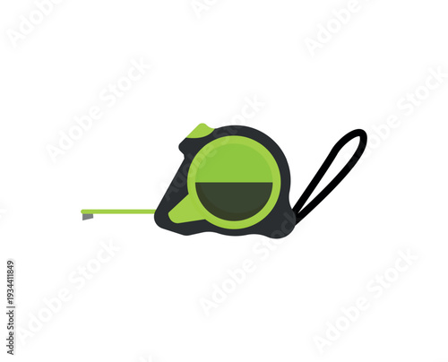 Vector illustration of a retractable measuring tape tool.