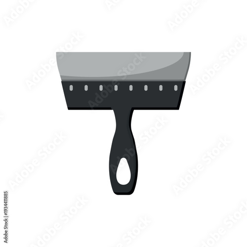 Vector illustration of a black and gray trowel spatula.