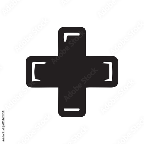 vector plus symbol silhouette