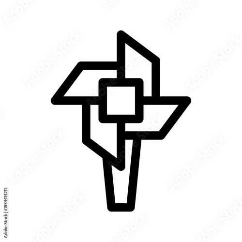 Toy Windmill Icon Vector Symbol Design Illustration
