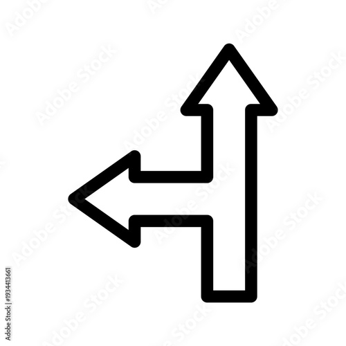 T Junction Icon Vector Symbol Design Illustration