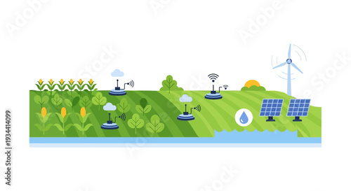 Smart Farming Landscape: IoT Sensors, Renewable Energy, and Sustainable Crop Management for Modern Agriculture