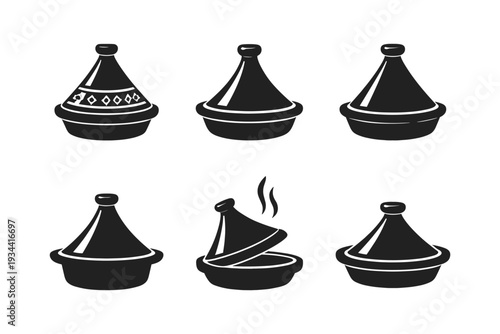 Collection of traditional Moroccan tagine pots in various designs