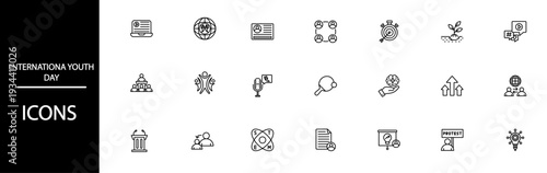 International Youth Day icons set for global youth empowerment